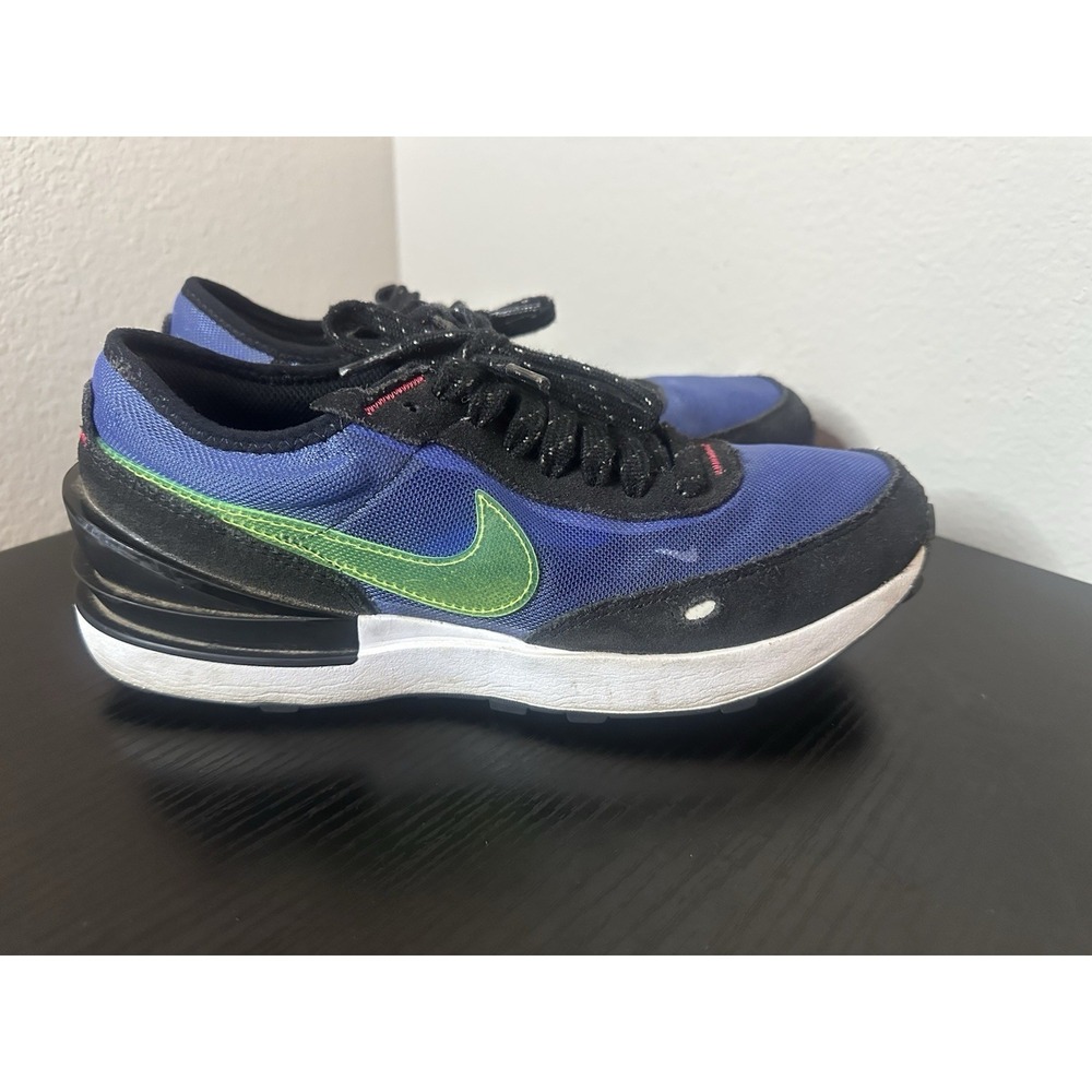 Nike Waffle One 9 Volt Athletic Sneakers Shoes Blue Green Black Sz 6.5Y Womens 8